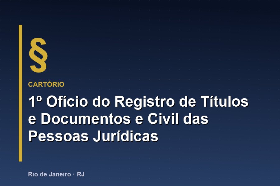 1º RTD e Pessoas Jurídicas - Blindagem e Manutenção na Barra da Tijuca