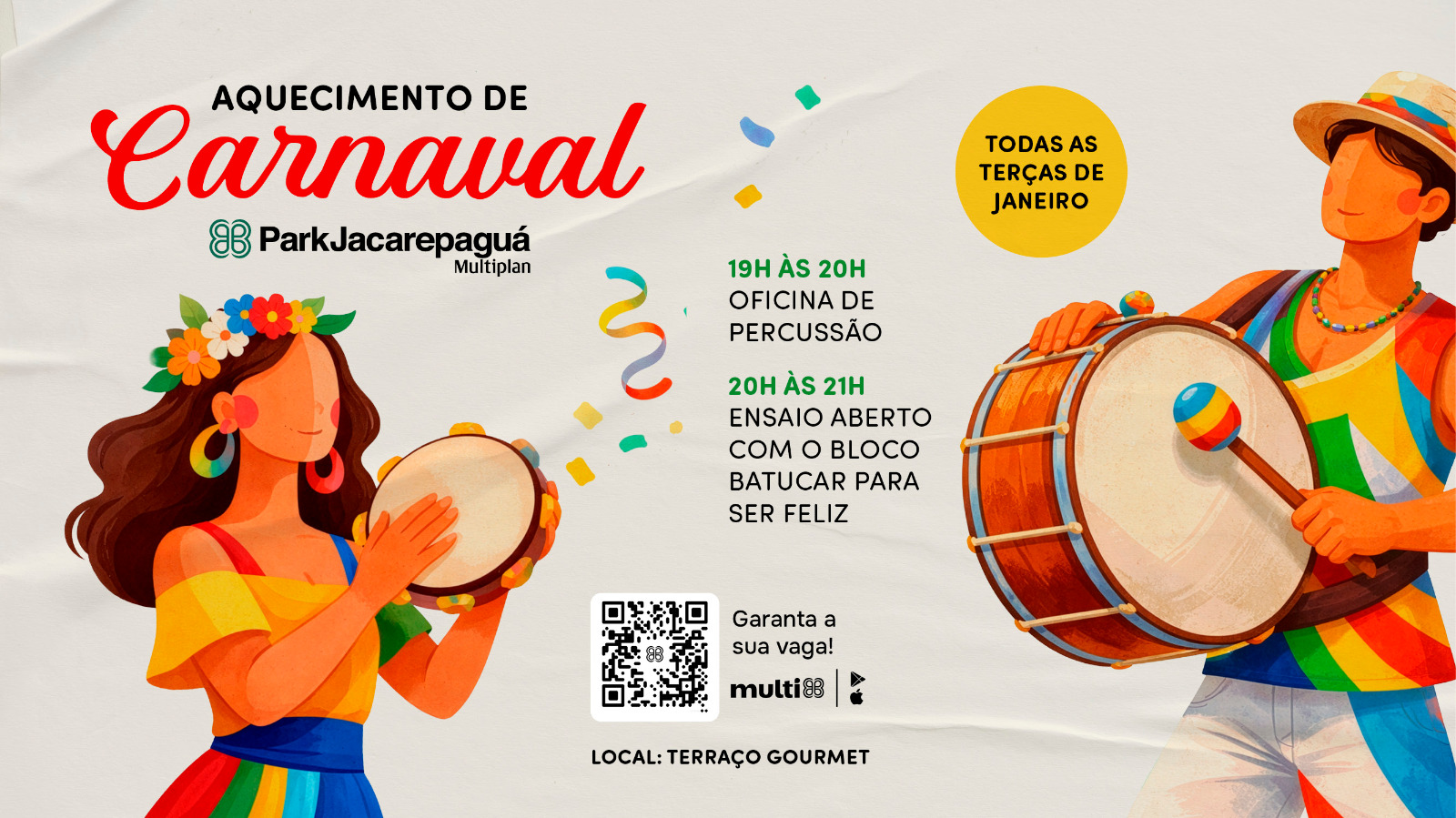 Esquentando os Tamborins: Programação de Carnaval no ParkJacarepaguá - Esquentando os Tamborins - Barra da Tijuca